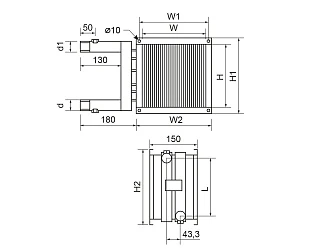 Водяной нагреватель Ecoclima Pro Vent ECT WH-T 300*300